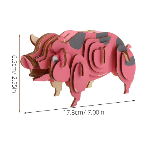 3D Pig Puzzle En Bois Éducatif Animal Assemblage 2