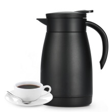 27 oz Stainless Steel Thermal Coffee Carafe with Ceramic Liner, Leakproof Hot and Cold Dispenser
