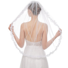 Bridal Veil With Comb Single Layer Short Sheer Tulle Veils Dainty Appliques For Wedding Napkin Decoration Blue Gold
