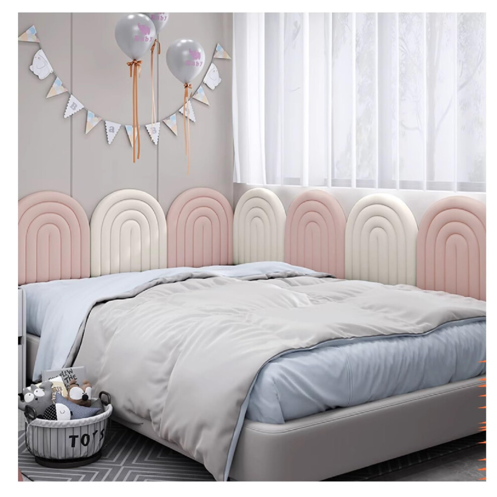 3D Anticollision Wall Padding For Kids, Pu Leather Selfadhesive Waterproof Panels 40X40cm White 9199774860215
