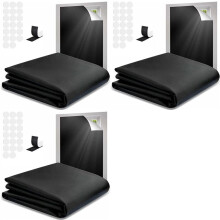 3X Portable Blackout Shades Film No Drill Travel Blackout Blinds Sunblock Window Cover Blackout Curtains 145 X 300cm