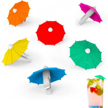 Wine Glass Markers Silicone Charms Set, Colorful Umbrella Design, Reusable for Party Drinkware
