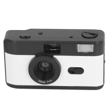 35mm Film Camera with Flash Vintage Reusable Design for Travel Photography Black and White