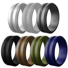 Comfortabele siliconen ringen, rubberen verlovingsringen, siliconen ringen van medische kwaliteit met een ontwerp dat geschikt is voor de knokkels,