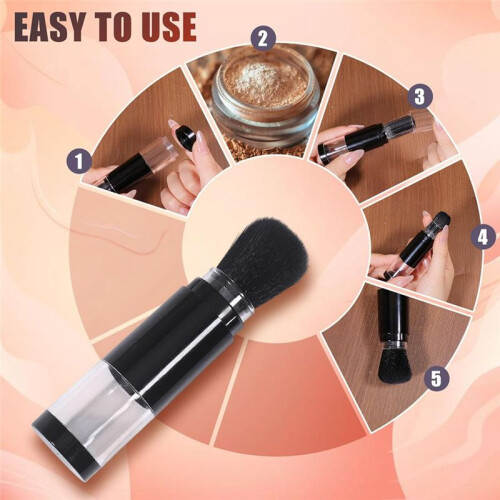 2Pcs Embossing Powder Brushes Retractable Applicator Tool  Painting Powder Brush Soft Bristles Handle Tool 2