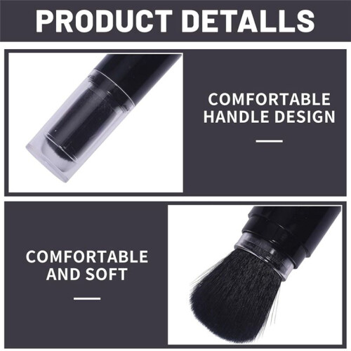 2Pcs Embossing Powder Brushes Retractable Applicator Tool  Painting Powder Brush Soft Bristles Handle Tool 1