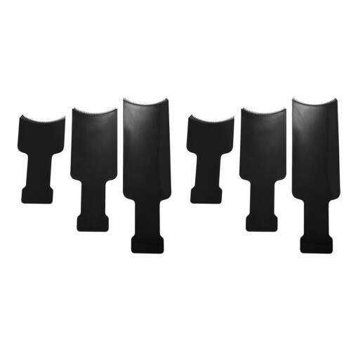 6Pcs Long Hair Highlighting Sectioning Board Barber Flat Top Paddle Board Comb (Black)