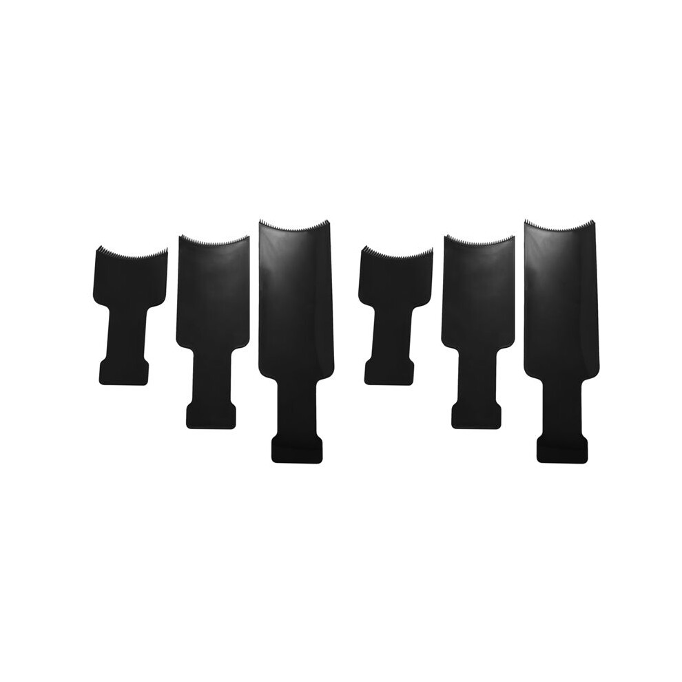 6Pcs Long Hair Highlighting Sectioning Board Barber Flat Top Paddle Board Comb (Black)