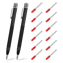 2 PCS Tungsten Carbide Scriber with Magnet with 12 Replacement Marking Tip, with Clip for Glass/Ceramics/Metal Sheet