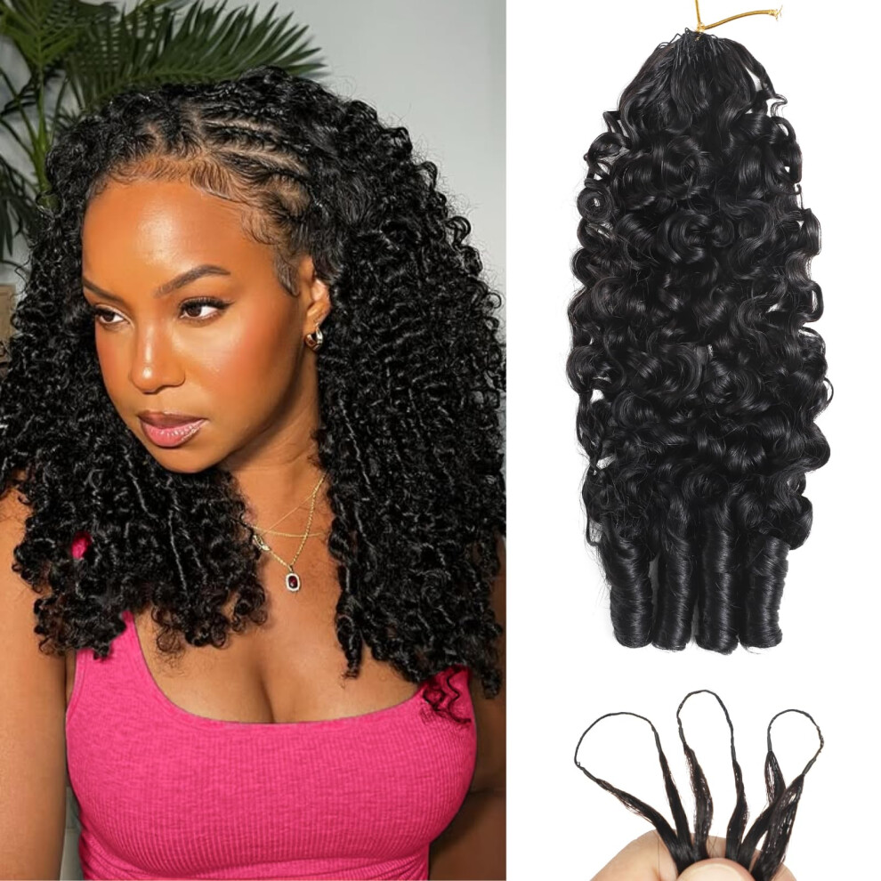 Unisex Burmese Curly Human Hair Extensions 22 Inch Pre Looped 3C4a Virgin Crochet Braids Knotless