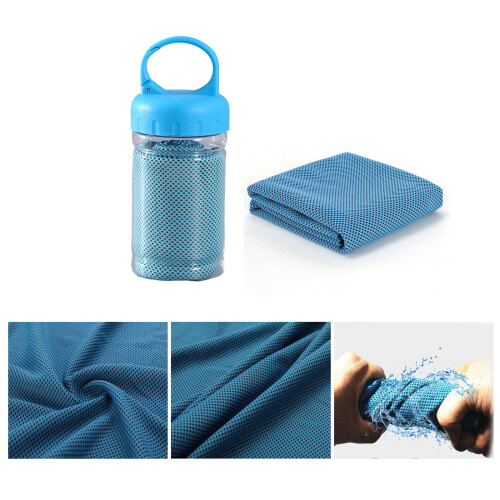 Cooling Towel 30x100cm Polyester Towel with Bottle for-Rose red 1