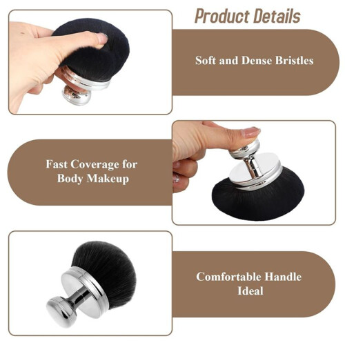 Makeup Brush for Bronze Blend Self Tan Back Applicator Provides Unblemished Application Without Streaking Brush Silver 2