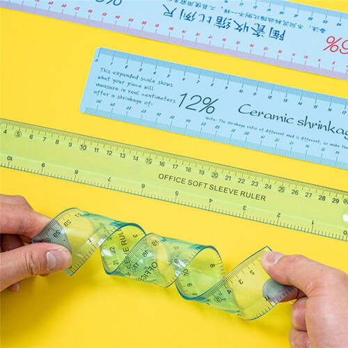 2pcs Ceramic Shrinkage Scale Set Plastic Soft Ruler DIY Ceramic Shaping Multifunctional Drawing Measurer Pottery Tools B 2
