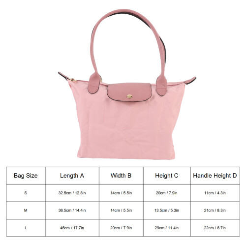 Rosa Nylon-Top-Handle-Schultertasche M faltbar 1