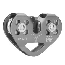 Aviation Aluminum Kletterrolle Grau Doppelradscheibe Bergsteiger-Ausrüstung 80mm