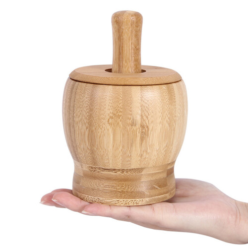 Ail En Bambou Khaki Pilon Couvercle Pour Cuisine
