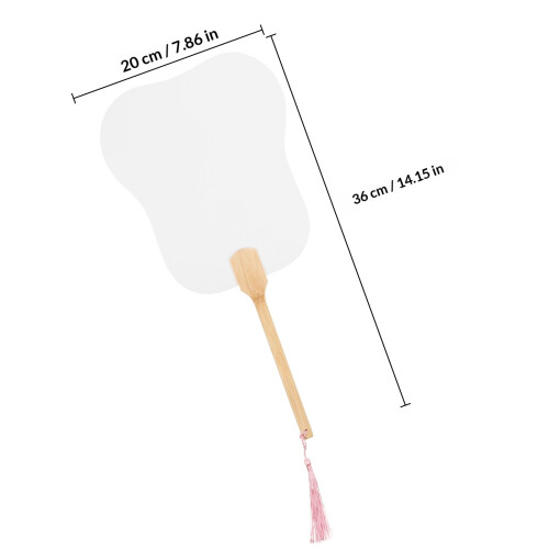 4Pièces Éventails Blancs En Papier Bambou À Peindre - Décor DIY 1