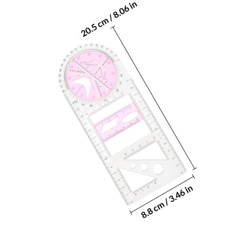 Outils De Géométriques Plastique Rose Pour Étudiants 1