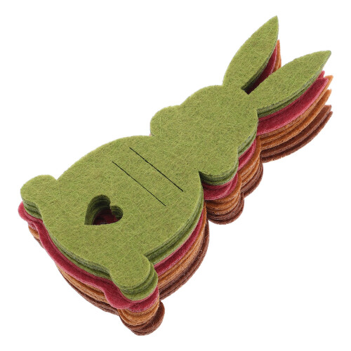 36Pièces Clips De Table Pâques En Feutrine Motif Lapin Multicolore