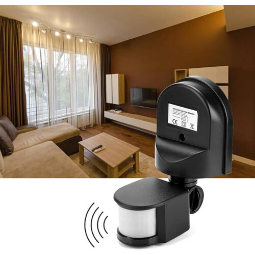 Motion Sensor Light Switch 180 PIR Detector Waterproof Wall Mount for Garage Patio Black 2