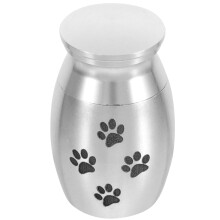 2Pcs Lightweight Metal Pet Urns Small Silver Dog Cat Ashes Keepsakes