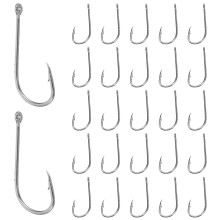 100Pièces Hameçons Octopus À Double En Acier Carbone Argenté