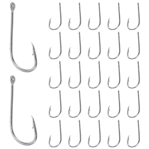 100Pièces Hameçons Octopus À Double En Acier Carbone Argenté