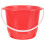 2Pcs Durable Red Plastic Bucket with Handle Multipurpose Water Storage 1