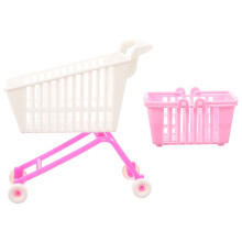 2 Sets Mini Shopping Cart Handcart Model Storage Basket Decor