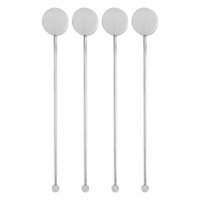 12Pcs Stainless Steel Cocktail Stirring Spoons Silver Long Handle