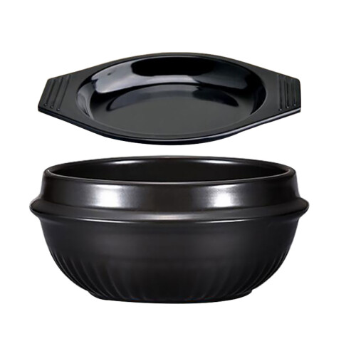 2Sets Premium Ceramic Casserole Black Non Stick Stew Pot with Tray 1
