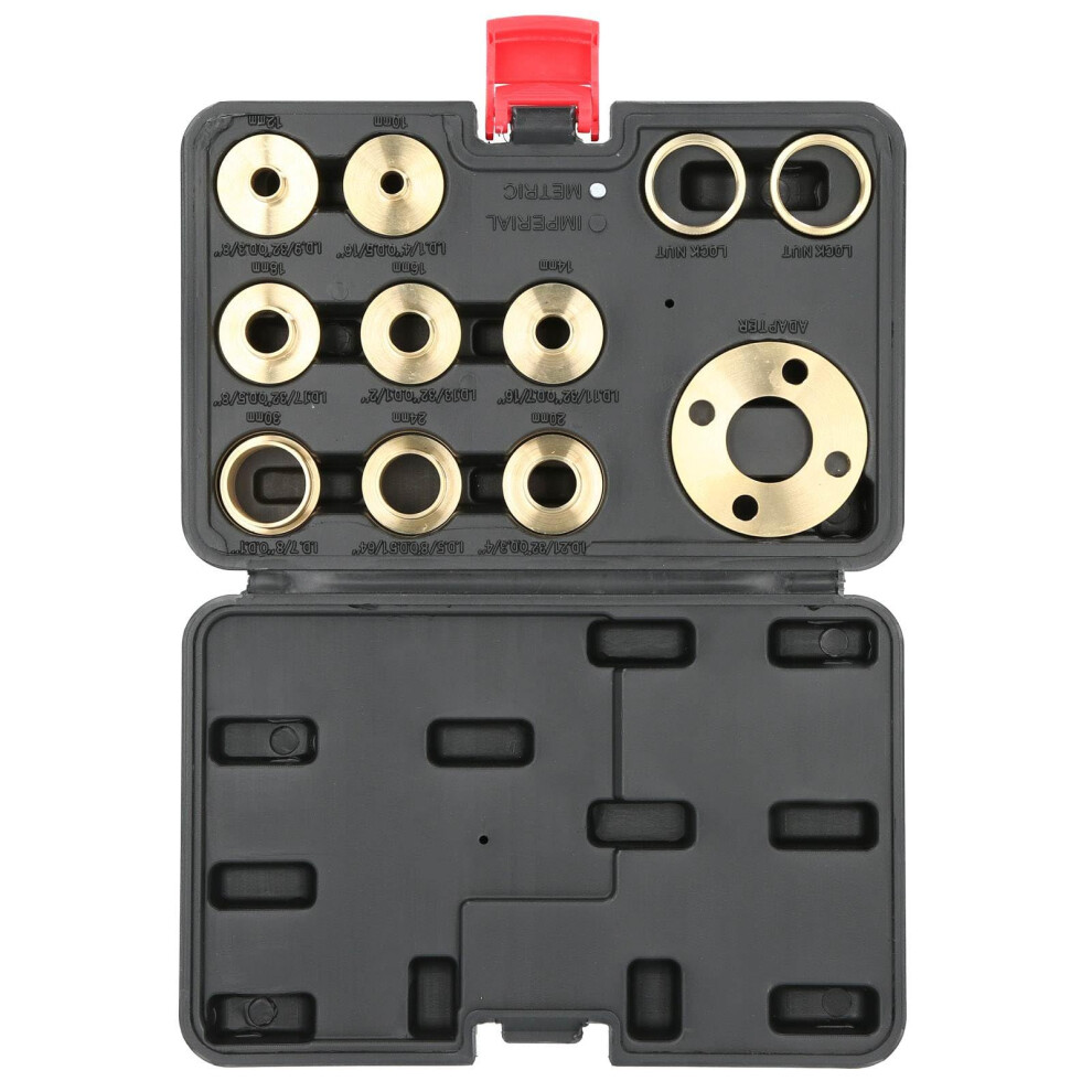 11Pcs Brass Router Guide Kit, Precision Template Routing Set With Lock Nut Adapter For Woodworking 9199774862455