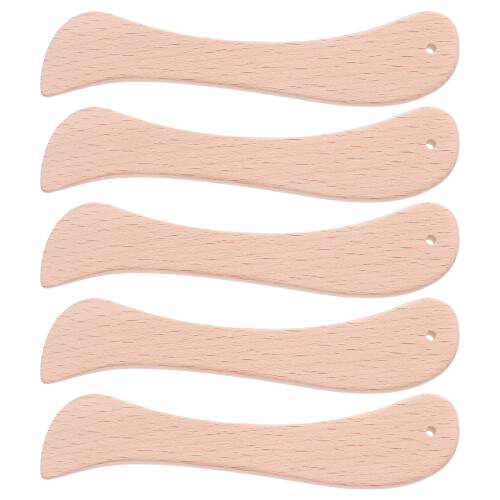 15Pcs Beige Wood Bookbinding Tools Ergonomic Paper Folder for Crafting 1