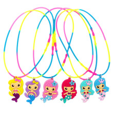 12 Pcs Mermaid Necklace Kids Party Favors Mixed Color