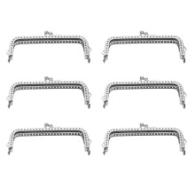 12Pcs Silver Alloy Purse Clasp Frames Decorative Handbag Handles