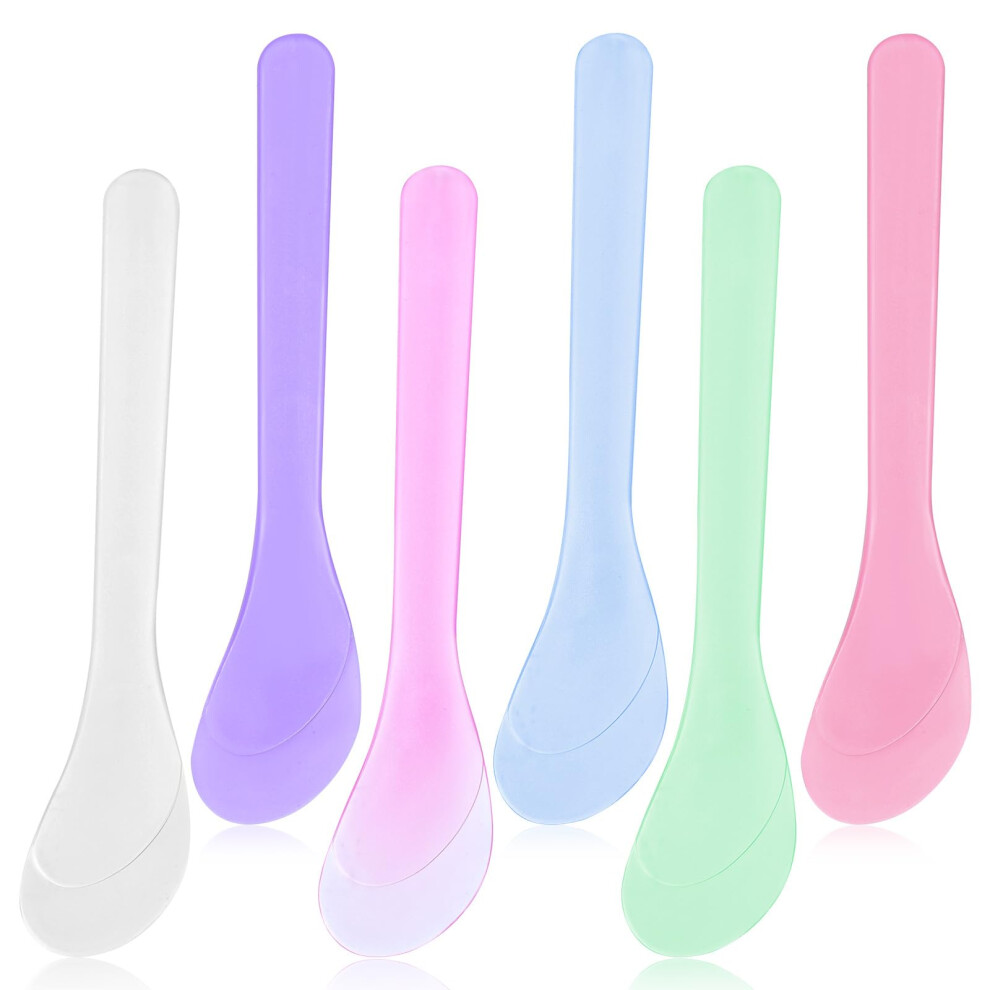 6PCS Reusable Makeup Spatula Set for Creams and Masks, Plastic Cosmetic Scoop for Skincare