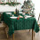 Christmas Tablecloth Rectangular 60 x 104 Inch Green Polyester Holiday Table Cover for Large Dining Tables 3