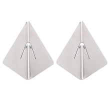 2 Pcs Stainless Steel Triangle Table Number Holders for Restaurant Menu