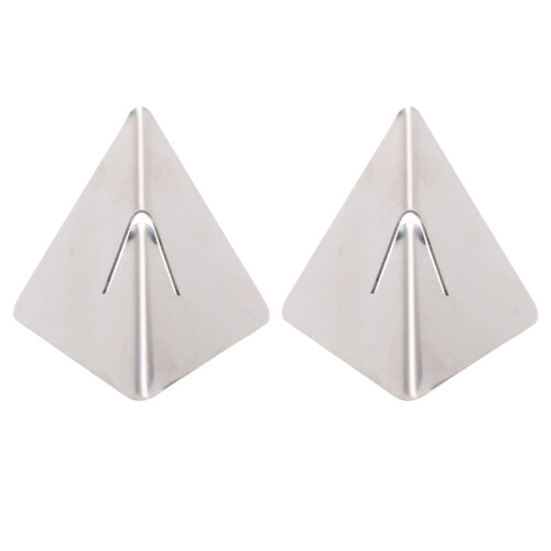2 Pcs Stainless Steel Triangle Table Number Holders for Restaurant Menu