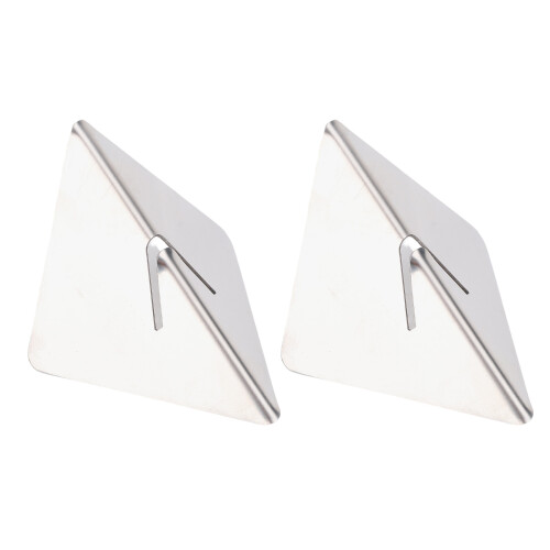2 Pcs Stainless Steel Triangle Table Number Holders for Restaurant Menu 2