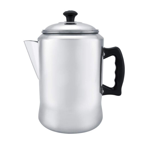 Coffee Percolator Aluminum Stovetop Coffee Maker with Lid, Precise Pour Control, Camping Use