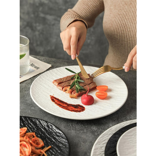 Japanese Style Ceramic Dinnerware Set, 6 Inch White Plates, Microwave Safe, Scratch Resistant 2