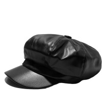 Komfortabel passform med avisboyhatt, vintage-stil PU-skinn-beretlue, solbeskyttende hatt i mykt materiale, allsidig stil for kjøring, golf og