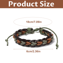 Bracelet vintage ajustable en chanvre pour hommes et femmes, bracelet en corde tressée avec détails métalliques, accessoire confortable à