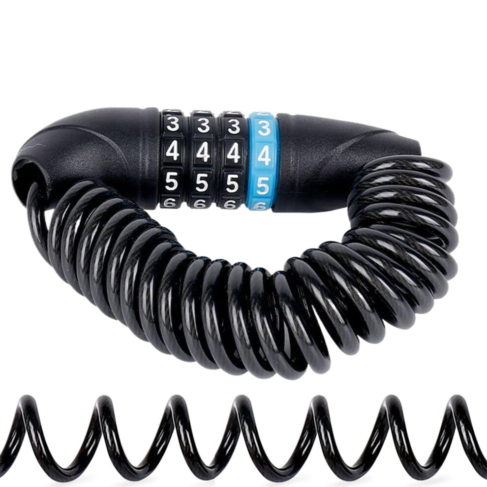 Multifunctional Motorcycle Hat Lock 4Digit Combination Portable Heavyduty Antitheft Secure Guard Travel Outdoor Black 9187378251256