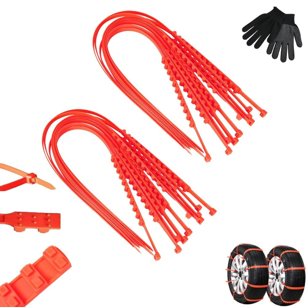 Universal Snow Tire Chains 20Pcs, Emergency Winter Traction For Cars Suvs Trucks, Adjustable Nylon 9094768189740