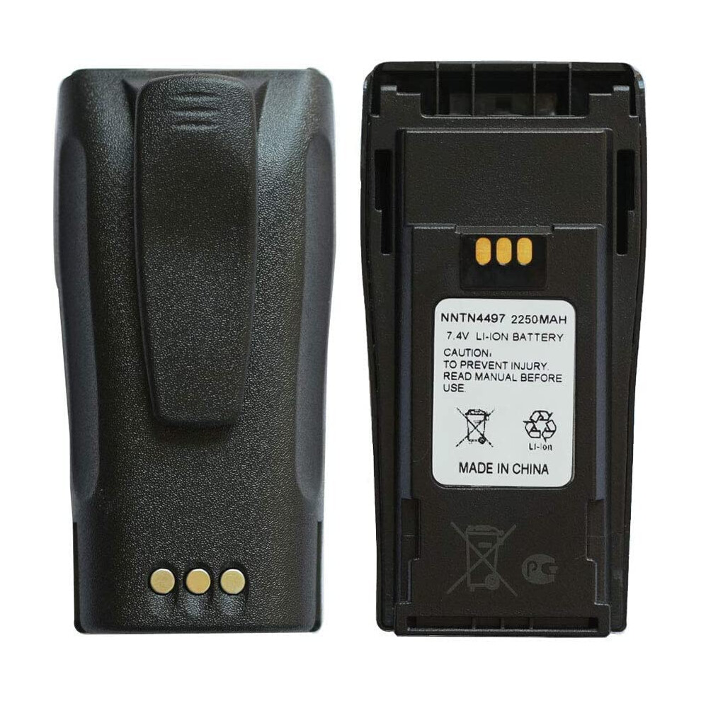 Twoway Radio Battery Nntn4497 7.4V 2250Mah Li‑Ion Longlasting Replacement For Motorola Cp200d Cp040 With Belt Clip 9187378064474