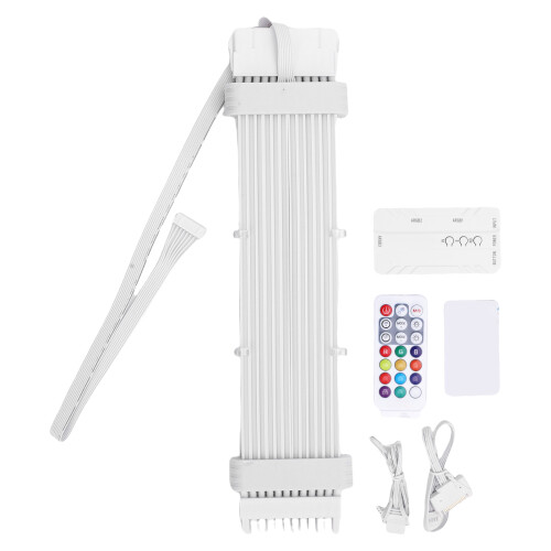 ARBG PC Power Supply Extension Cable, 120LEDs, White, 9.6W 1