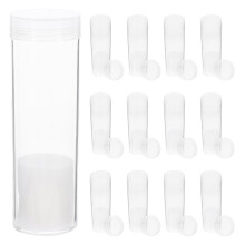 18 Pièces Tubes En Plastique Avec Couvercle Pour Pièces De 21 Mm