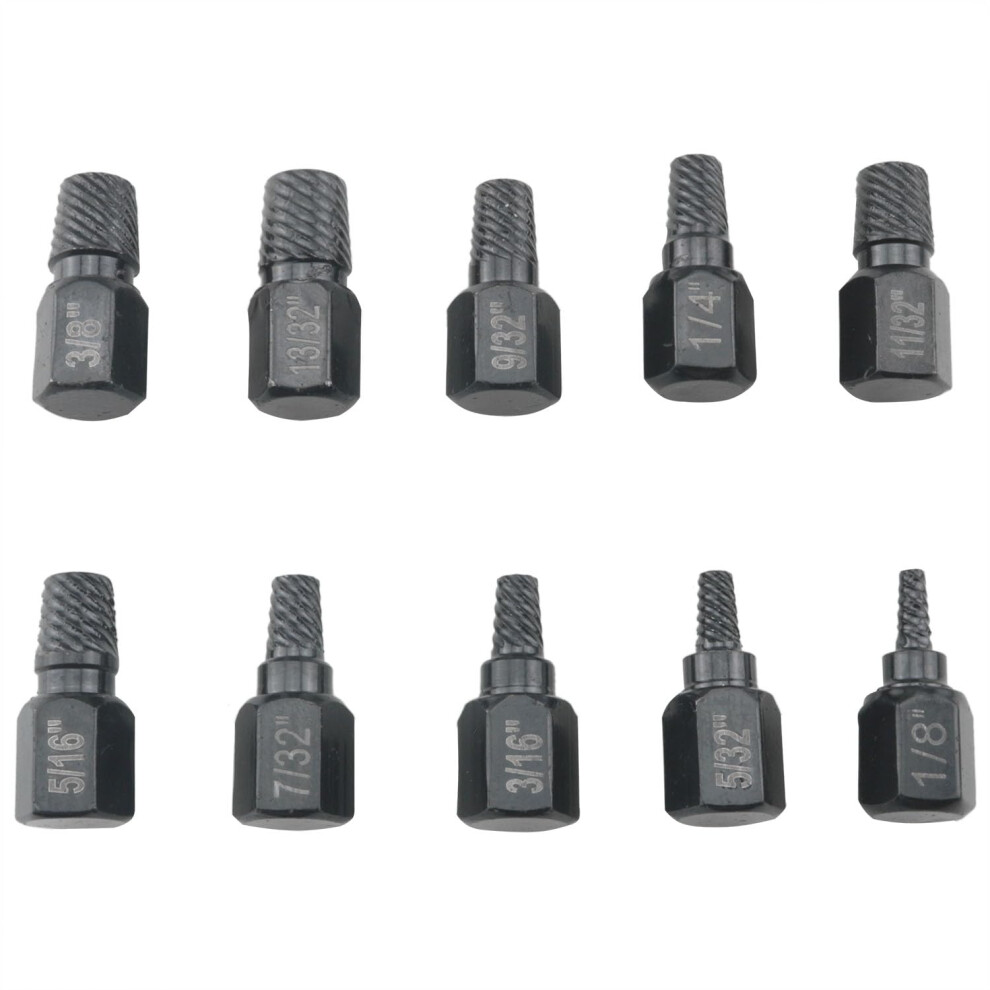 10Pcs Screw Extractor Set Bolt Remover Kit Alloy Steel Multisize Damaged Screw Removal Tools 9094768190029
